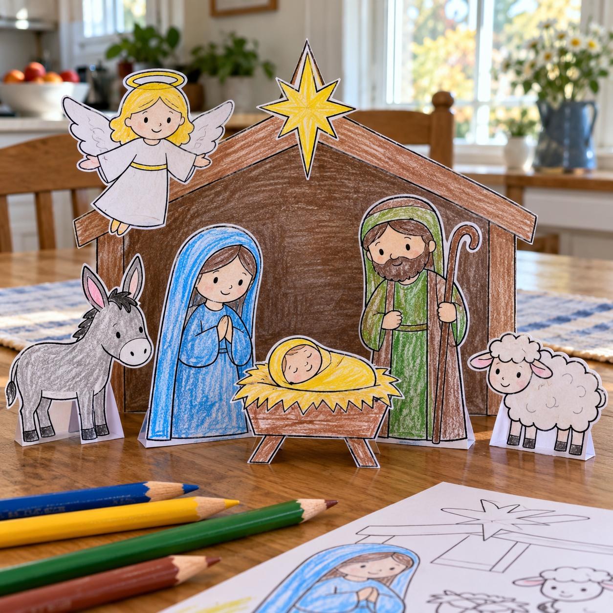 Printable 3D Nativity craft 3